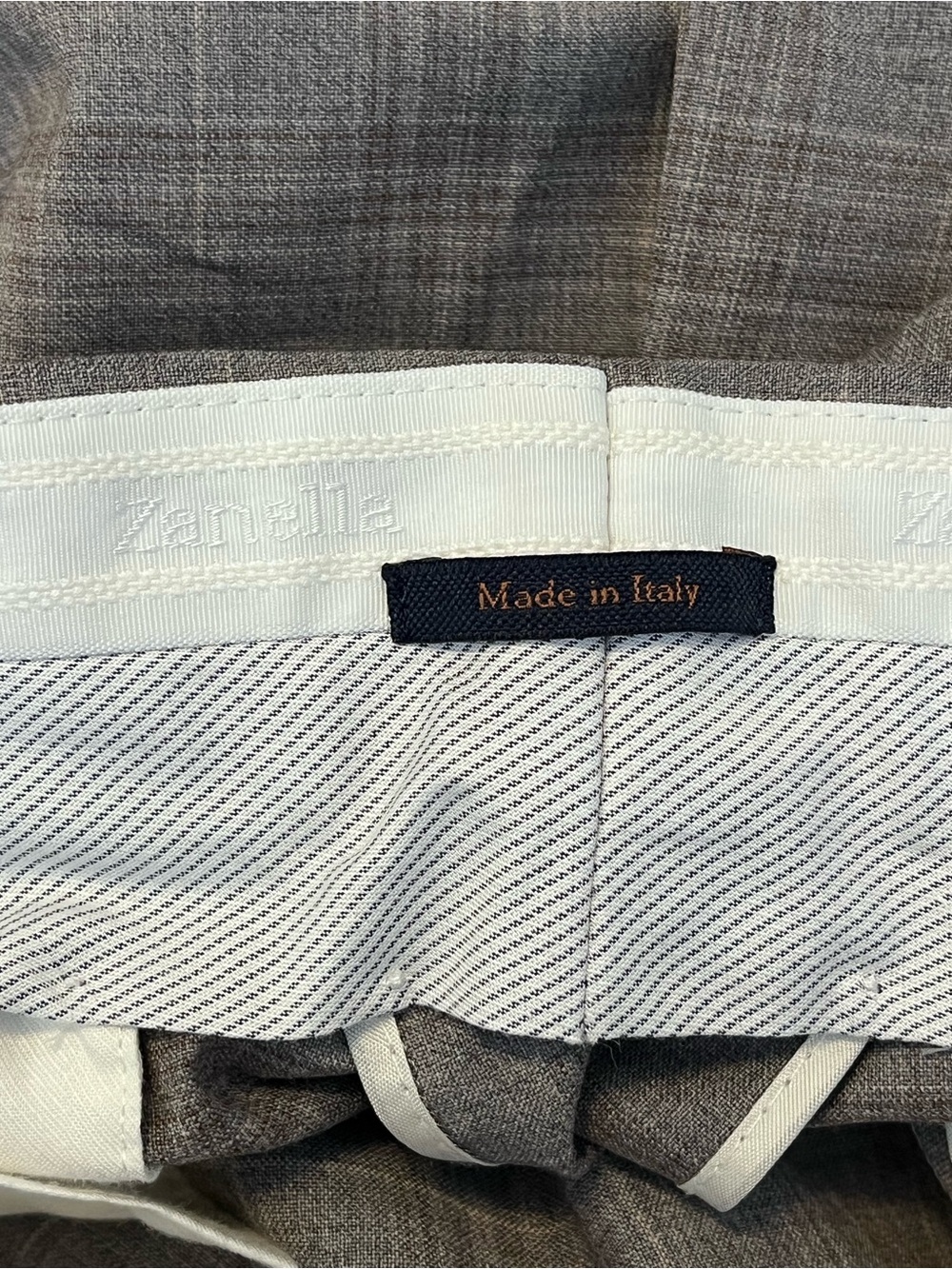Zanella Devon Grey Plaid Dress Pants Mens 33x30 - Picture 8 of 9